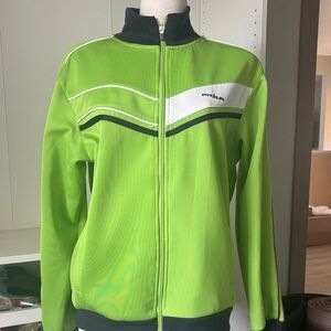 Unbranded Lime Green Bomber Track Jacket with Contrast Trim
